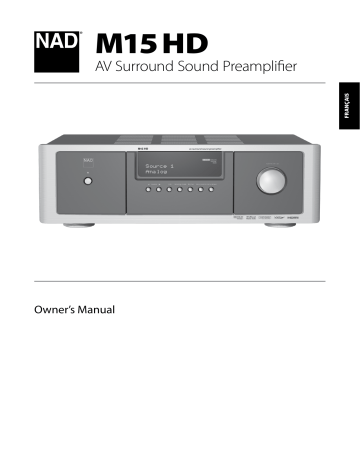 NAD M15 Surround Sound Preamplifier Manuel utilisateur | Fixfr