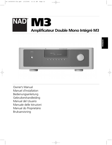 NAD M3 Integrated Amplifier Manuel utilisateur | Fixfr