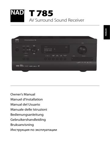 NAD T 785 A/V Surround Sound Receiver Manuel utilisateur | Fixfr