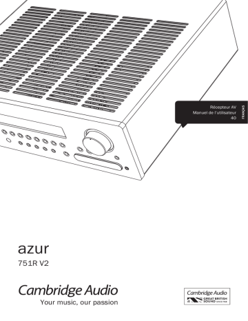 Cambridge Audio Azur 751R V1/V2 Manuel utilisateur | Fixfr