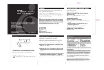 GUH274W1 | iogear GUH274 4-Port USB 2.0 MicroHub™ Manuel utilisateur | Fixfr