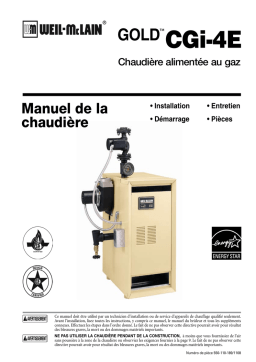 Weil-McLain CGI Boiler Manuel utilisateur