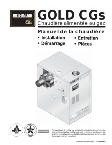 Weil-McLain CG Boiler Manuel utilisateur | Fixfr