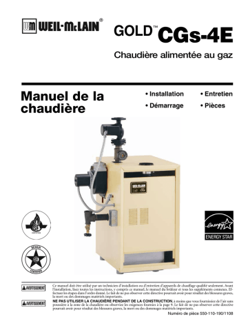 Weil-McLain CG Boiler Manuel utilisateur | Fixfr