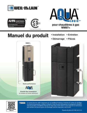 Weil-McLain AquaLogic Indirect Fired Water Heater Manuel utilisateur | Fixfr