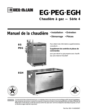 Weil-McLain EG Gas Boiler Residential Manuel utilisateur | Fixfr