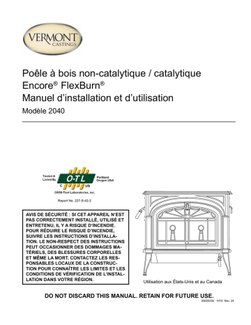 Vermont Castings Encore FlexBurn Manuel utilisateur | Fixfr