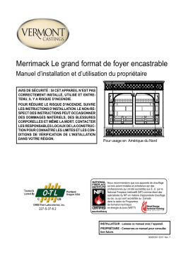 Vermont Castings Merrimack Non-Catalytic Wood Burning Insert Manuel utilisateur