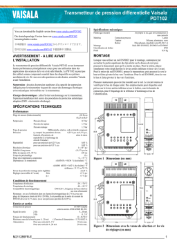 Vaisala PDT102 Manuel utilisateur