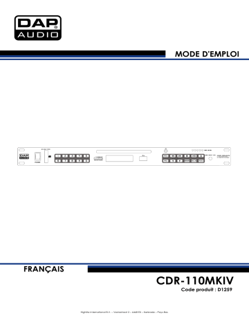DAP Audio D1259 CDR-110 MKIV Manuel utilisateur | Fixfr
