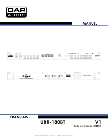 DAP Audio D1258 UBR-180BT Manuel utilisateur | Fixfr