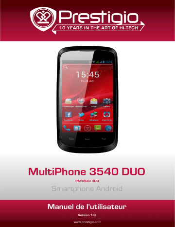 Prestigio  MultiPhone 3540 DUO Manuel utilisateur | Fixfr