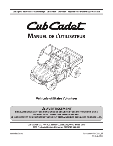 Cub Cadet 37BM46GD710  4x4 EFI Manuel utilisateur | Fixfr
