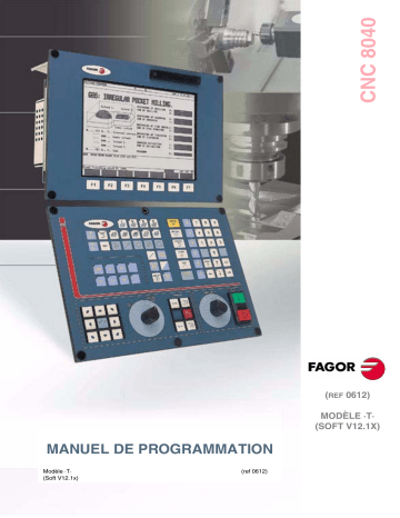 Fagor CNC 8040T Manuel utilisateur | Fixfr