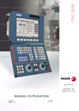 Fagor CNC 8040M Manuel utilisateur