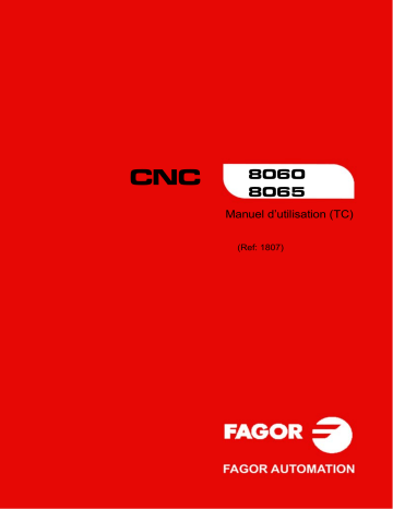 Fagor CNC 8065 Manuel utilisateur | Fixfr