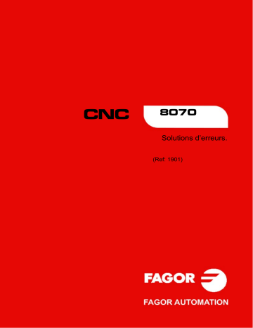 Fagor CNC 8070 Manuel utilisateur | Fixfr