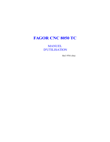Fagor CNC 8050 TC Manuel utilisateur | Fixfr