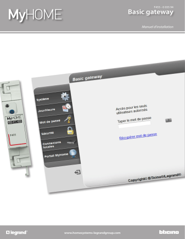 Bticino F455 Manuel utilisateur | Fixfr