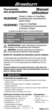 Robertshaw Braeburn 1020NC and 1220NC Thermostat Manuel utilisateur