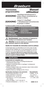 Robertshaw Braeburn 2000NC and 2200NC Thermostat Manuel utilisateur