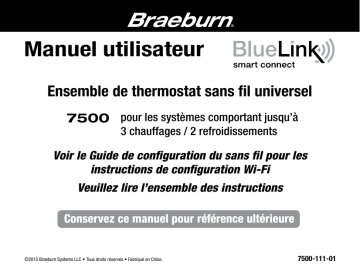 Robertshaw Braeburn 7500 Thermostat KIt Manuel utilisateur | Fixfr