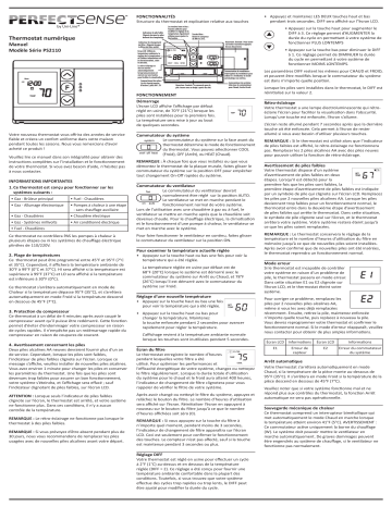 Robertshaw PerfectSense PS2110 Digital Thermostat Manuel utilisateur | Fixfr