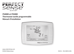 Robertshaw PerfectSense PS4000 and PS5000 Touchscreen Programmable Thermostat Manuel utilisateur