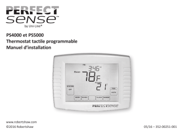 Robertshaw PerfectSense PS4000 and PS5000 Touchscreen Programmable Thermostat Manuel utilisateur | Fixfr