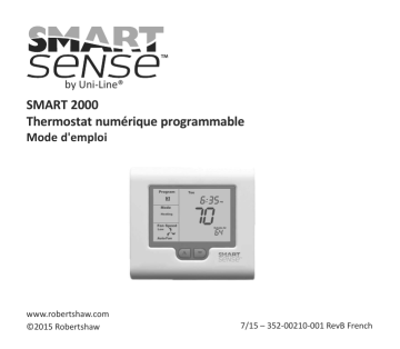 Robertshaw SMART 2000 Digital Programmable Thermostat Manuel utilisateur | Fixfr