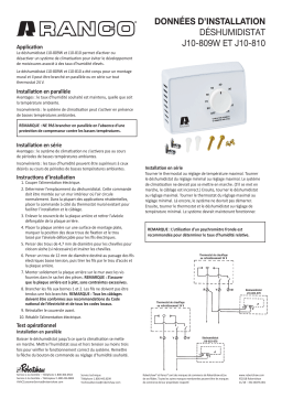 Robertshaw J10-809W and J10-810 Dehumidistat Manuel utilisateur
