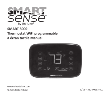 Robertshaw SmartSense SMART 5000 Wi-Fi Touchscreen Programmable Thermostat Manuel utilisateur | Fixfr