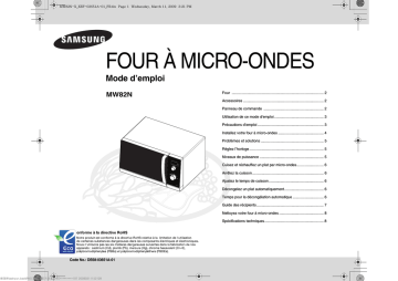 Samsung MW82N-BX Manuel utilisateur | Fixfr