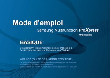 User's manual | Samsung SL-M4580FX Manuel utilisateur | Fixfr