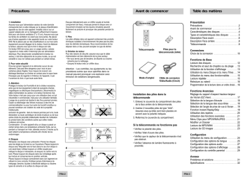 User's manual | Samsung DVD-P247A Manuel utilisateur | Fixfr