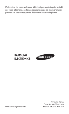 Samsung GT-E1252 Manuel utilisateur | Fixfr