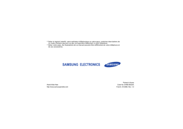 Samsung SGH-D800 Manuel utilisateur | Fixfr