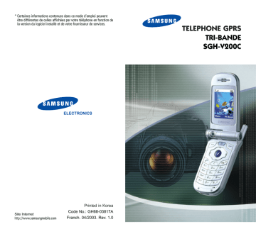 SGH-V200C | Samsung SGH-V200 Manuel utilisateur | Fixfr