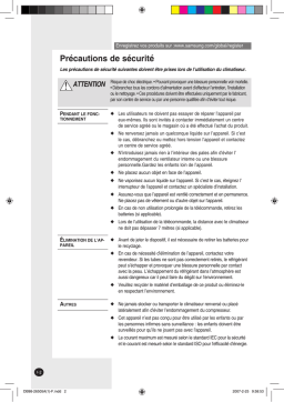 Samsung AS12FDNXFA Manuel utilisateur