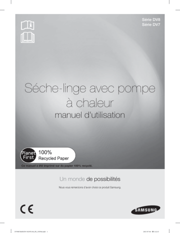User's manual | Samsung DV70F5E0HGW/EF Manuel utilisateur | Fixfr