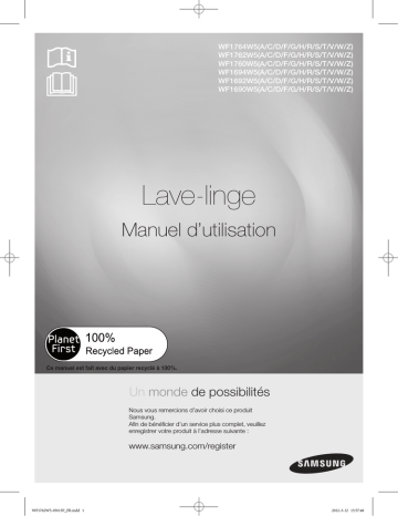 User's manual | Samsung WF1762W5C/YLO Manuel utilisateur | Fixfr