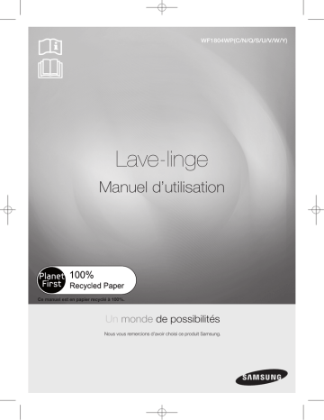 User's manual | Samsung WF1804WPU/CD Manuel utilisateur | Fixfr