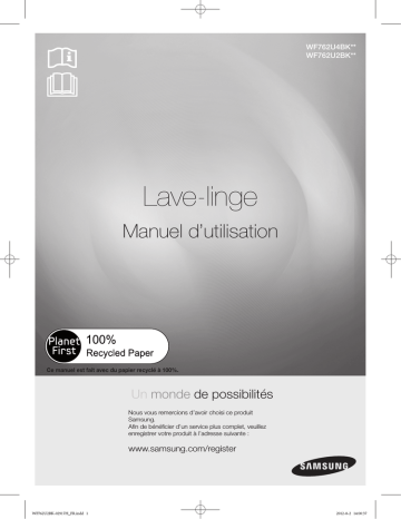 User's manual | Samsung WF762U2BKWQ Manuel utilisateur | Fixfr