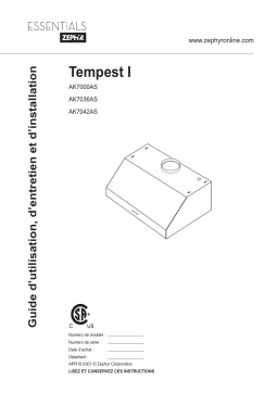 Zephyr AK7000AS Manuel utilisateur