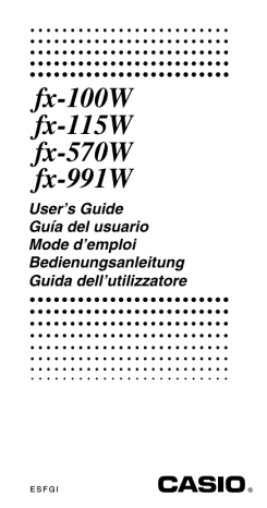 fx-991W | fx-100W | fx-115W | Manual | Casio fx-570W Manuel utilisateur | Fixfr