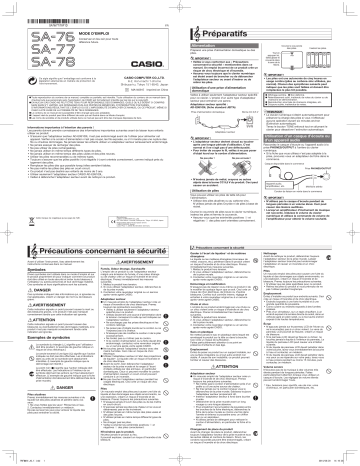 Manual | Casio SA-76 Manuel utilisateur | Fixfr