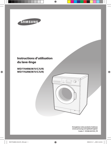 WD7704R8S/YMF | WD7704R8S | Samsung WD7702R8C/YMF Manuel utilisateur | Fixfr