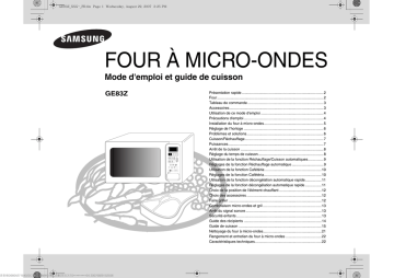 GE83Z-Y | Samsung GE83Z Manuel utilisateur | Fixfr