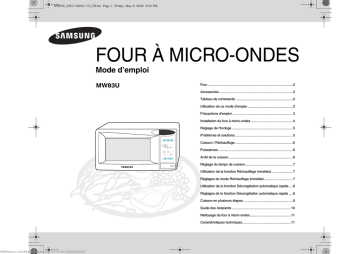 Samsung MW83U Manuel utilisateur | Fixfr