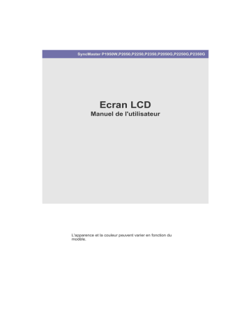 P2250 | P2350G | P2050G | P2250G | P2350 | Samsung P2050 Manuel utilisateur | Fixfr